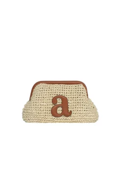 Raffia Clutch Beige