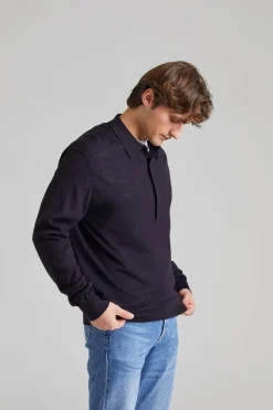 Raymond Knitted Polo Navy