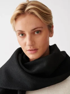 Rectangle Double Faced Wool Scarf Black