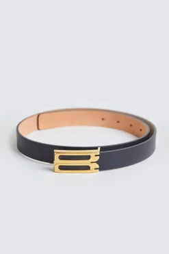 Regular Frame Belt Black Smooth Leather