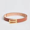 Regular Frame Belt Tan Smooth Leather