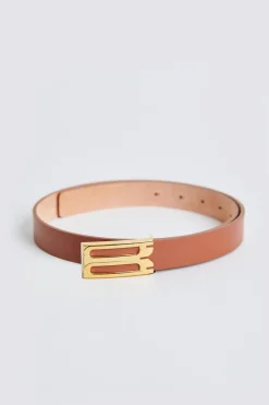 Regular Frame Belt Tan Smooth Leather