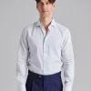 Regular Slim Dobby Blue Stripe