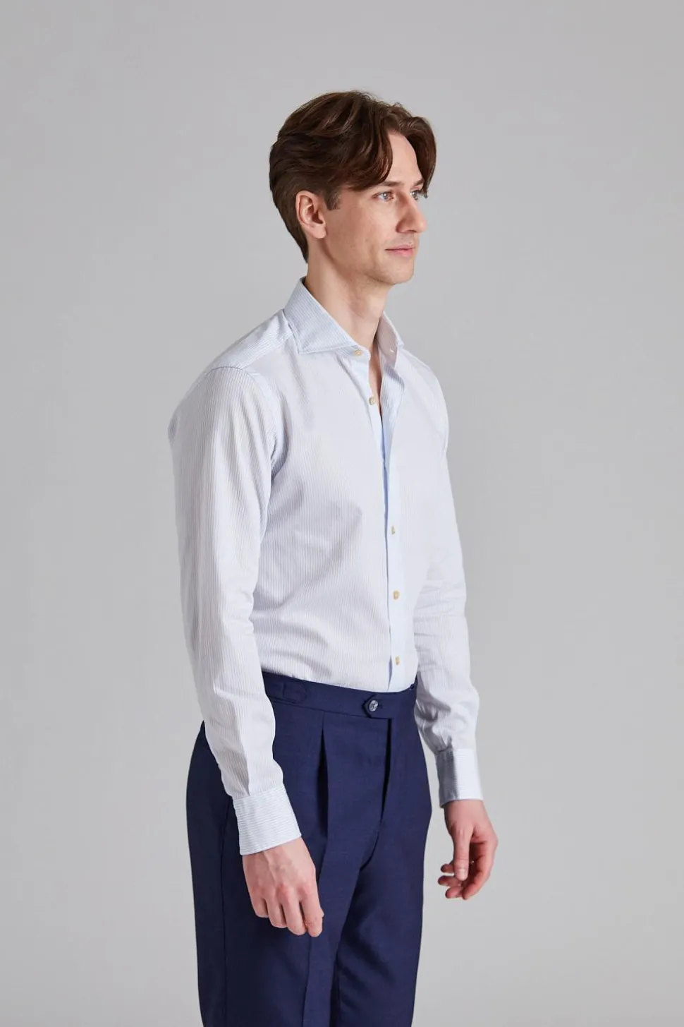 Regular Slim Dobby Blue Stripe