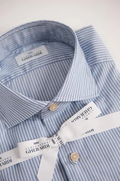Regular Slim Twill Wide Blue Stripe