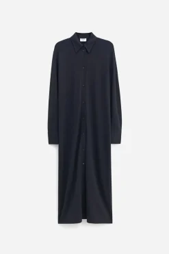 Relaxed Jersey Shirt Dress Black