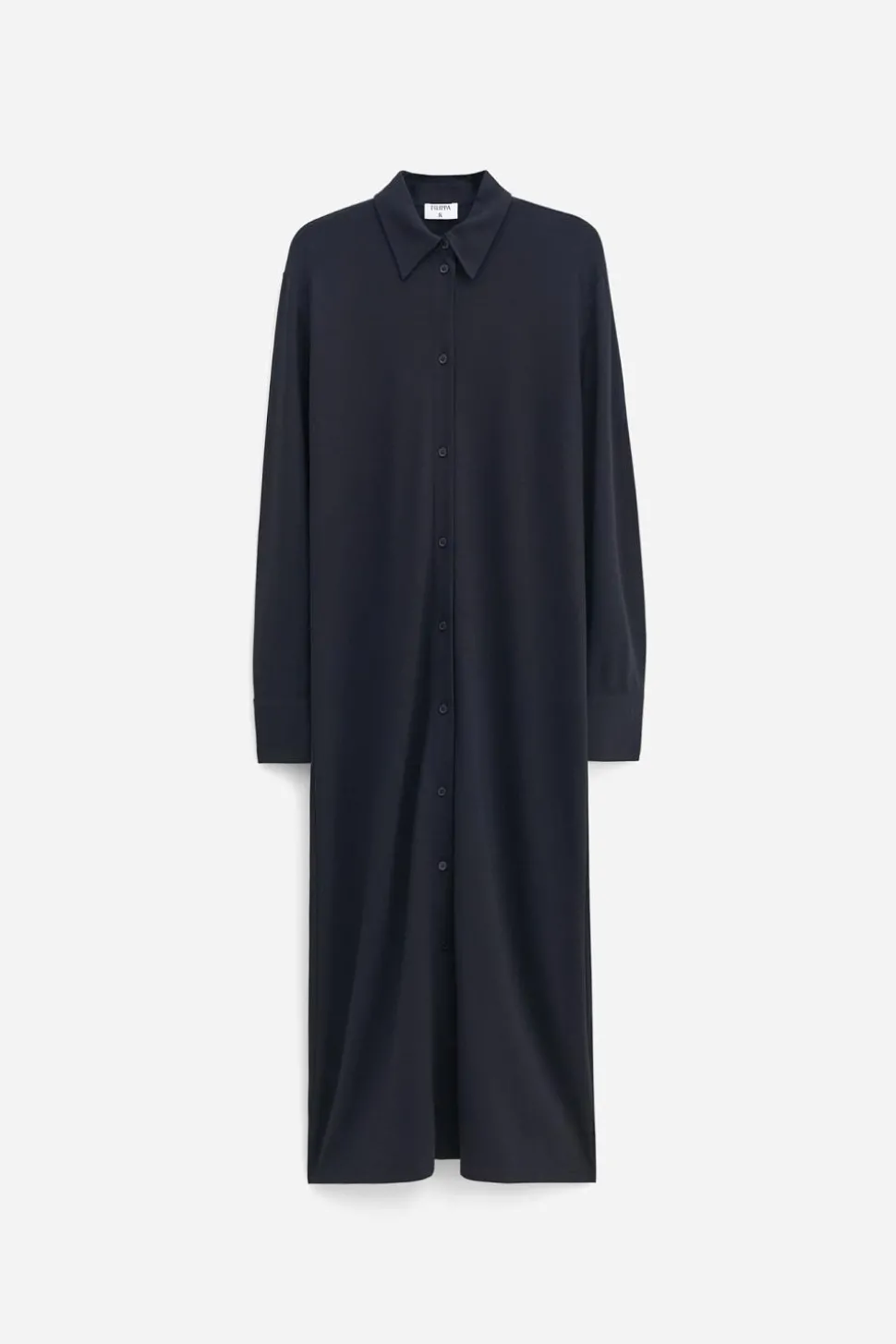 Relaxed Jersey Shirt Dress Black