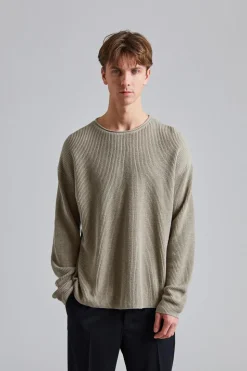 Relaxed Linen Sweater Moss Grey