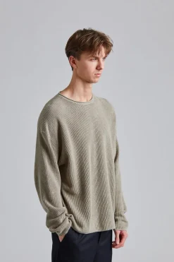 Relaxed Linen Sweater Moss Grey