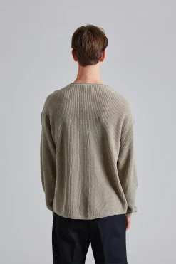 Relaxed Linen Sweater Moss Grey