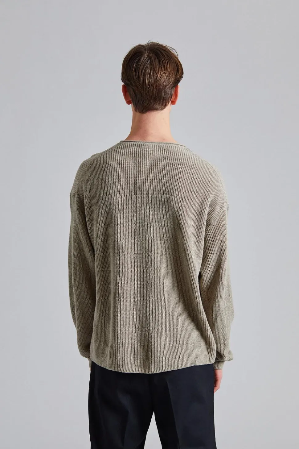Relaxed Linen Sweater Moss Grey