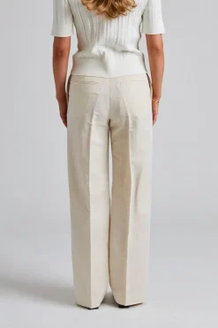 Relaxed Straight Cotton Linen Cream White