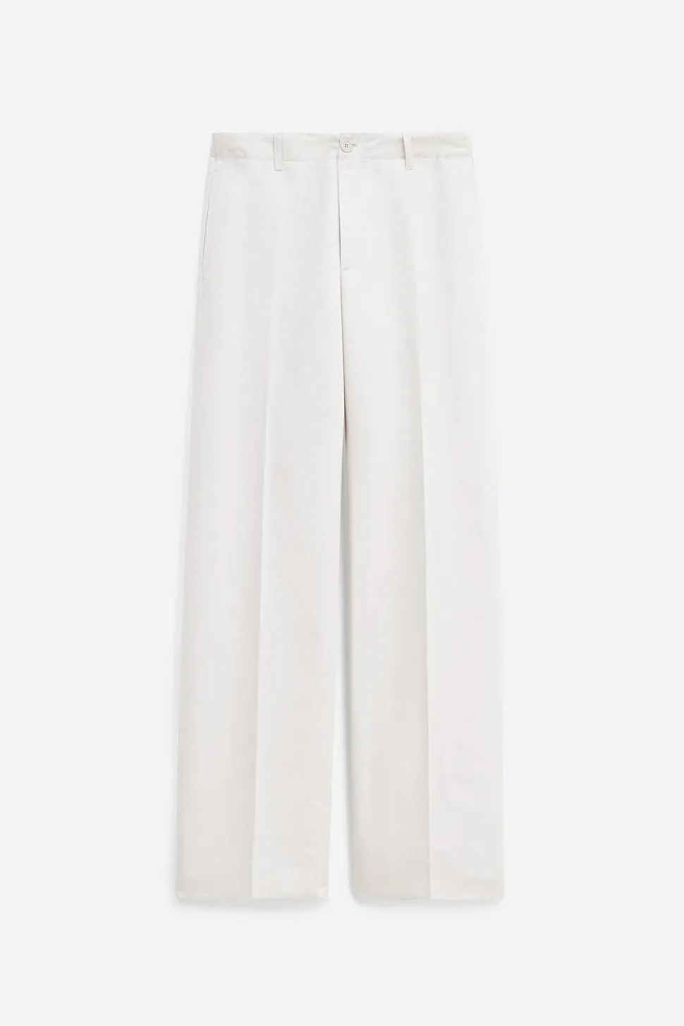 Relaxed Straight Cotton Linen Cream White