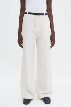 Relaxed Straight Cotton Linen Cream White