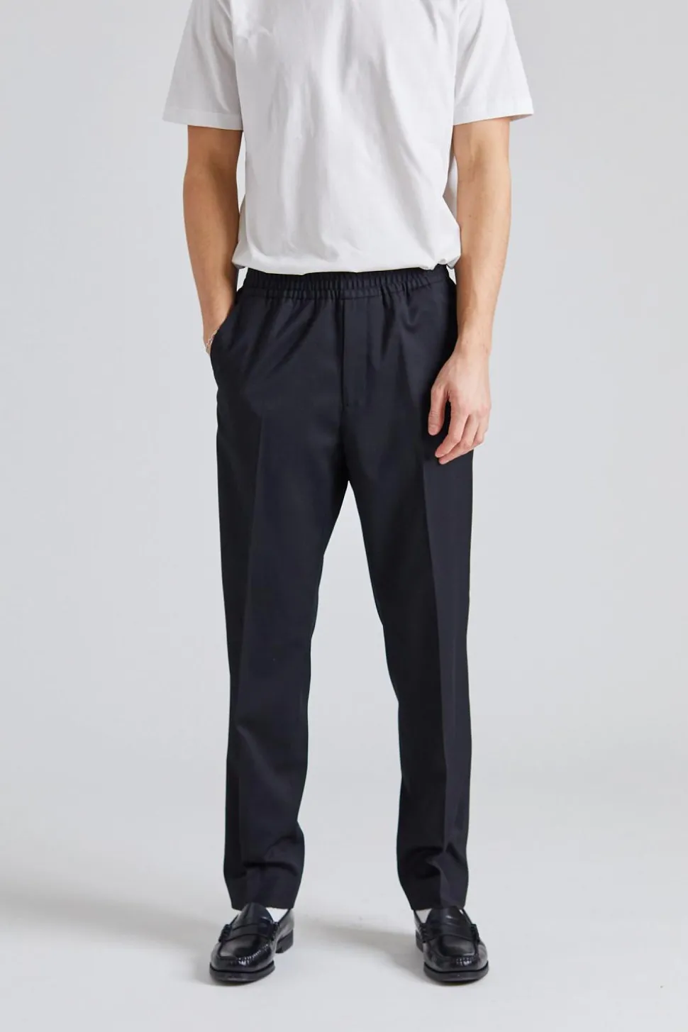 Relaxed Wool Trousers Black