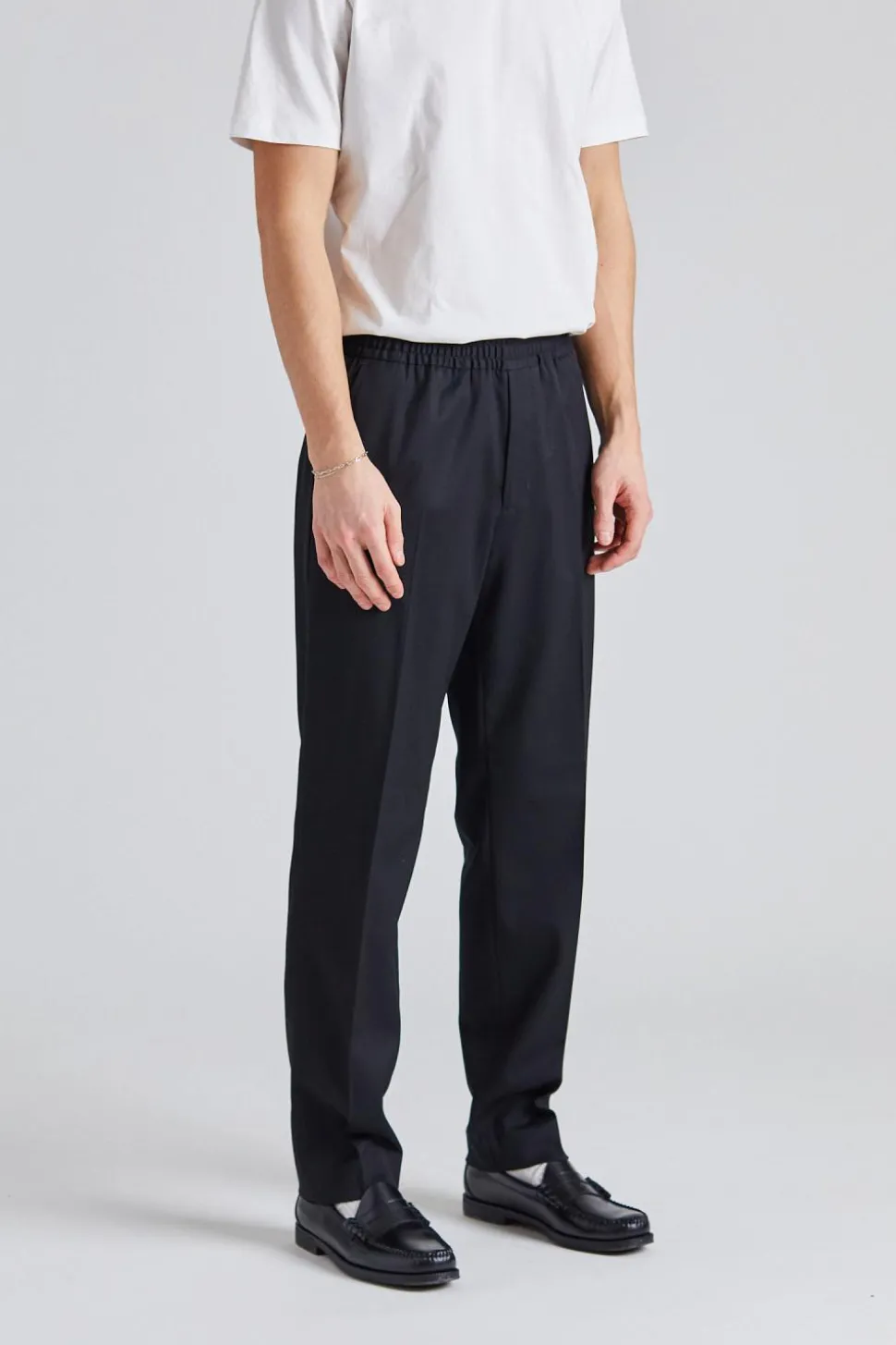Relaxed Wool Trousers Black