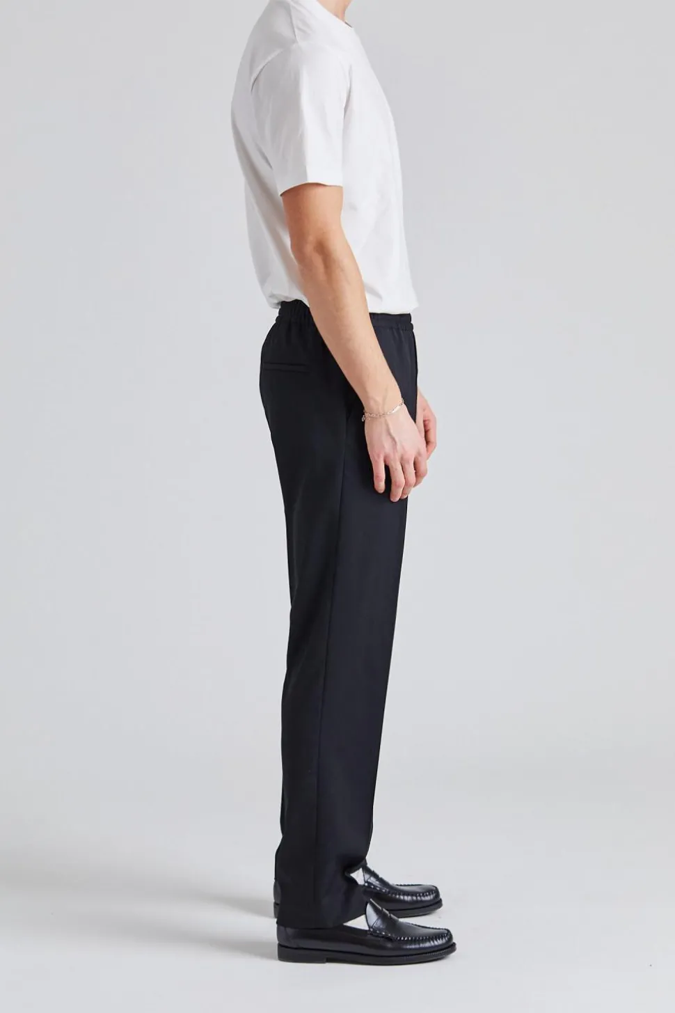 Relaxed Wool Trousers Black