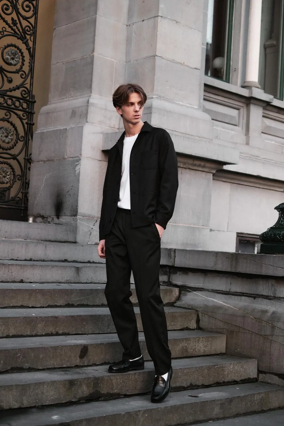 Relaxed Wool Trousers Black