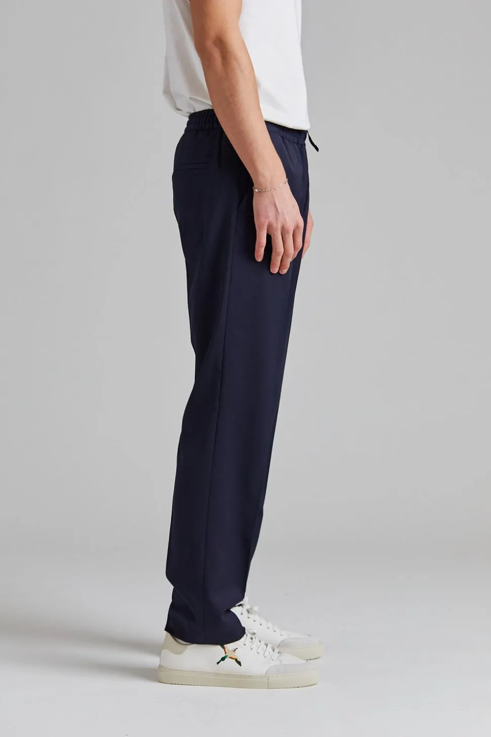 Relaxed Wool Trousers Navy