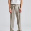 Relaxed Wool Trousers Sage Melange