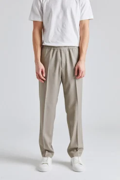 Relaxed Wool Trousers Sage Melange