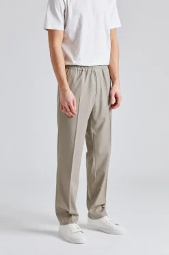 Relaxed Wool Trousers Sage Melange