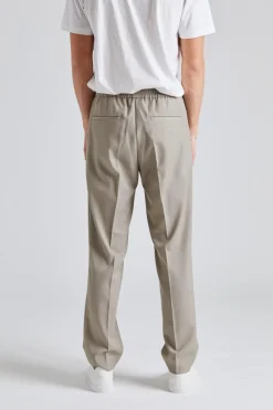 Relaxed Wool Trousers Sage Melange