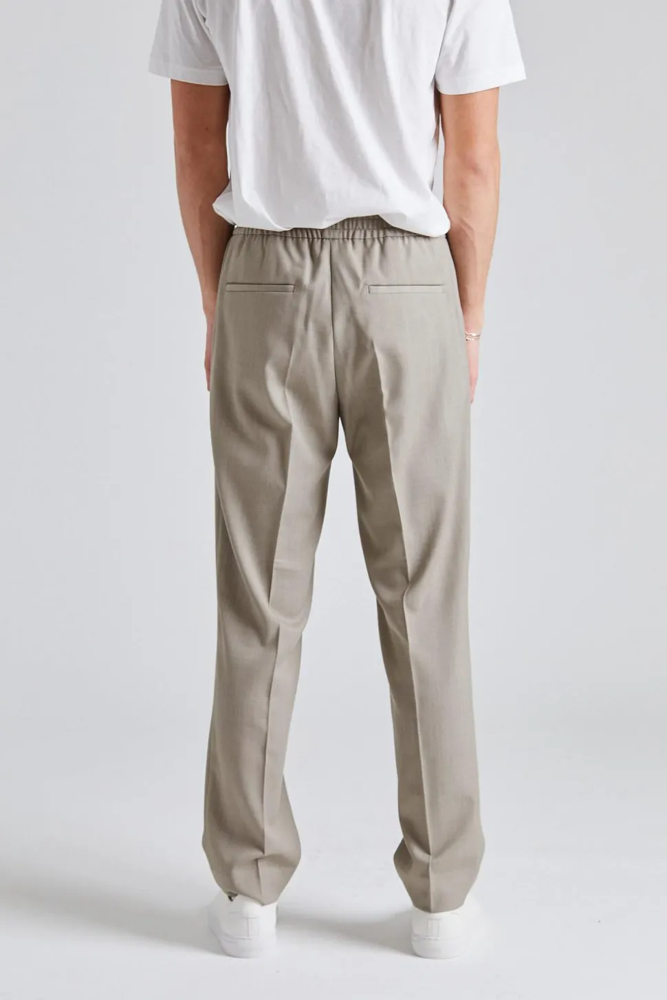 Relaxed Wool Trousers Sage Melange