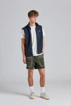 Retro Pile Vest Pitch Blue