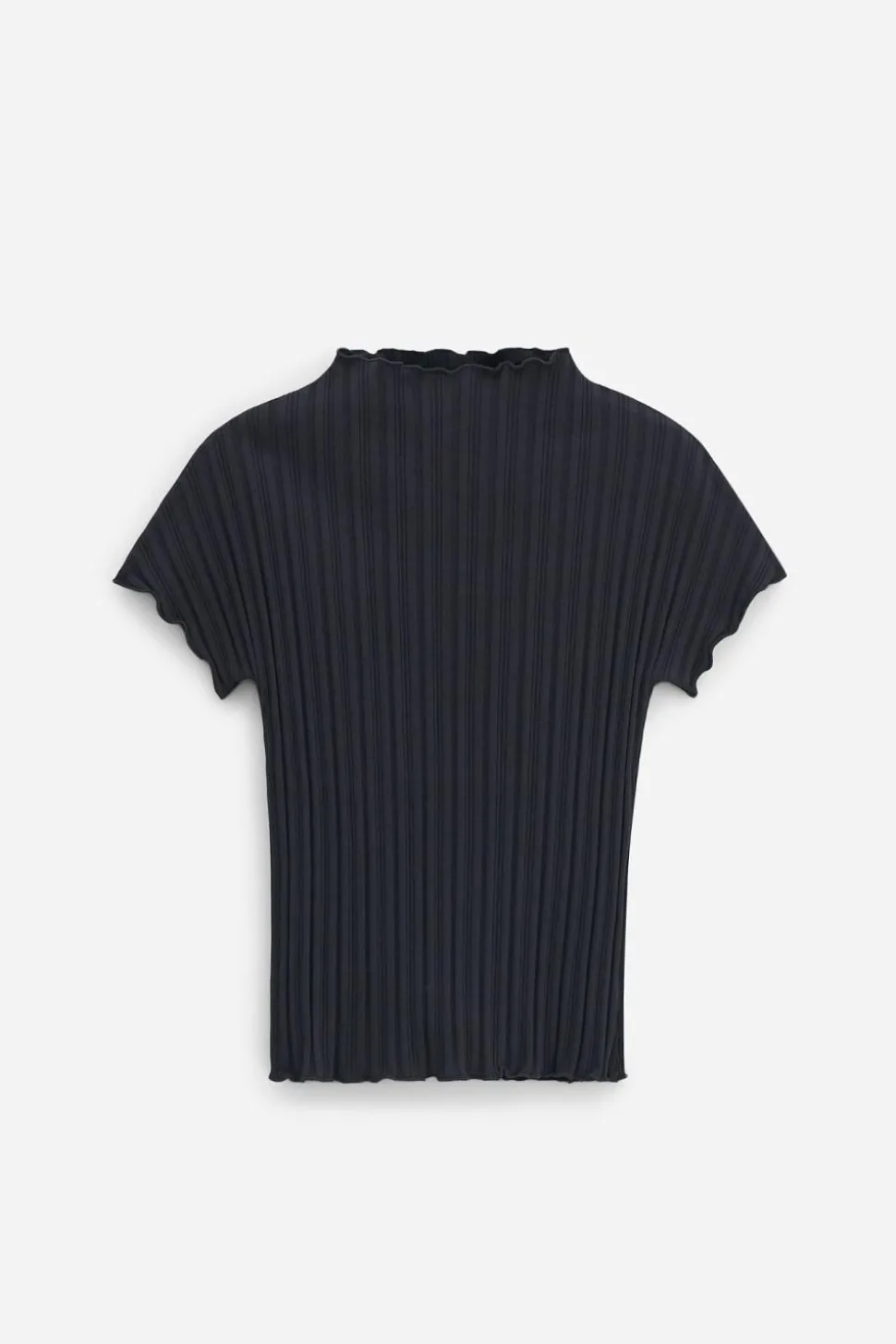 Rib Cap Sleeve Top Black