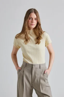 Rib Cap Sleeve Top Weathered White