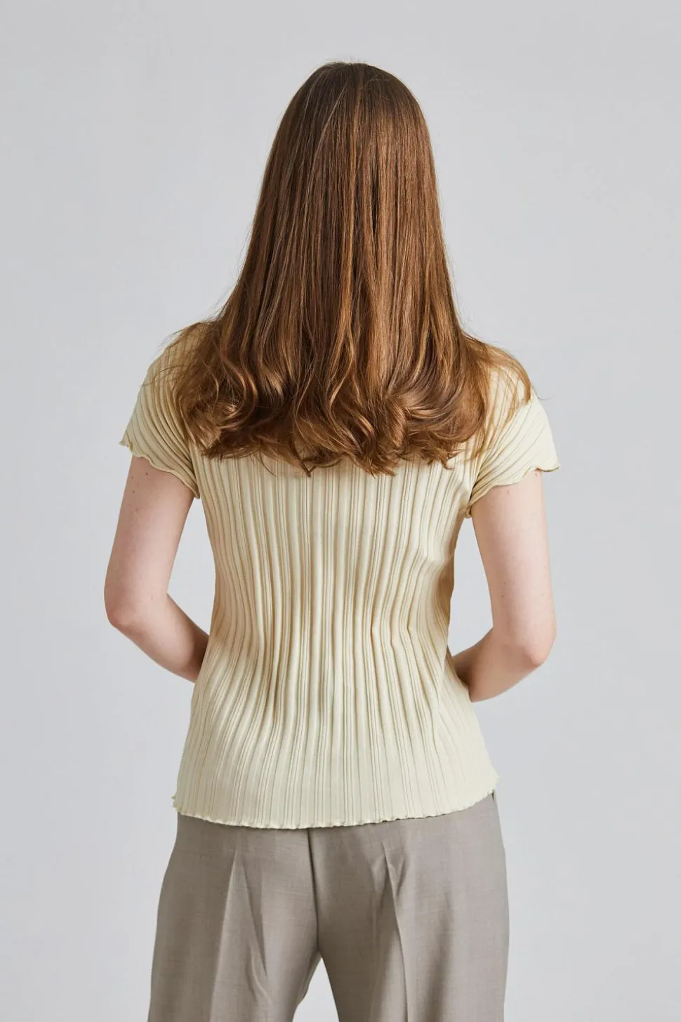 Rib Cap Sleeve Top Weathered White