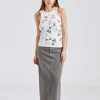 Rib Jersesy Embellish Tank Top Bright White