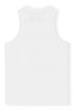 Rib Jersesy Embellish Tank Top Bright White