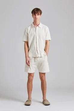 Rib Jersey Bowling Shirt Off White