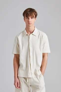 Rib Jersey Bowling Shirt Off White