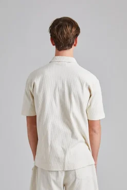 Rib Jersey Bowling Shirt Off White