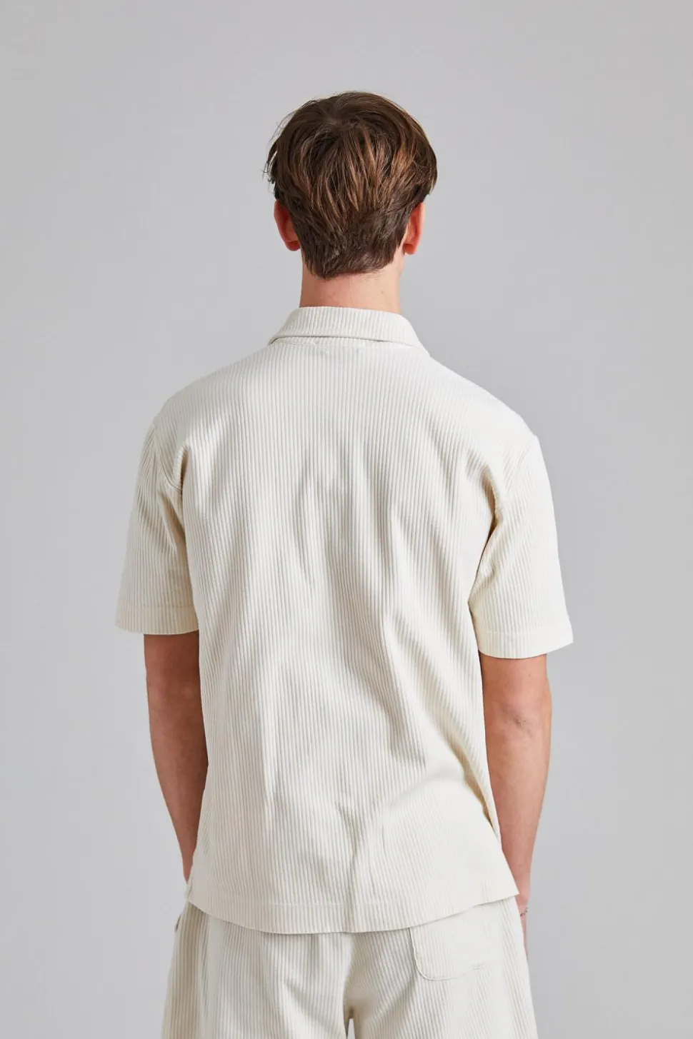 Rib Jersey Bowling Shirt Off White