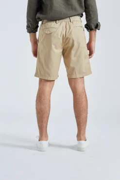 Robert Shorts Cotton Linen Khaki Brown