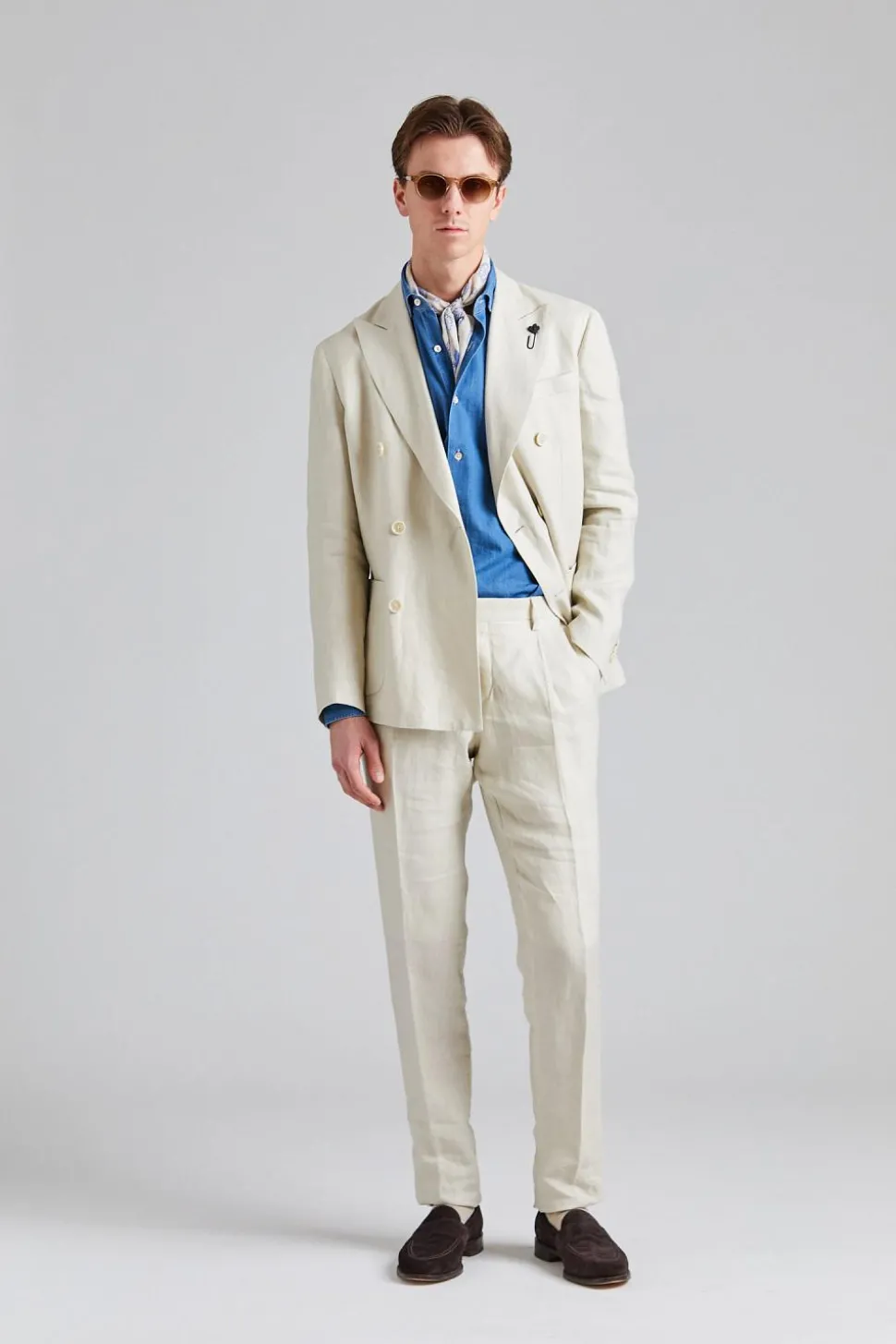Roma Soho Linen Suit Beige