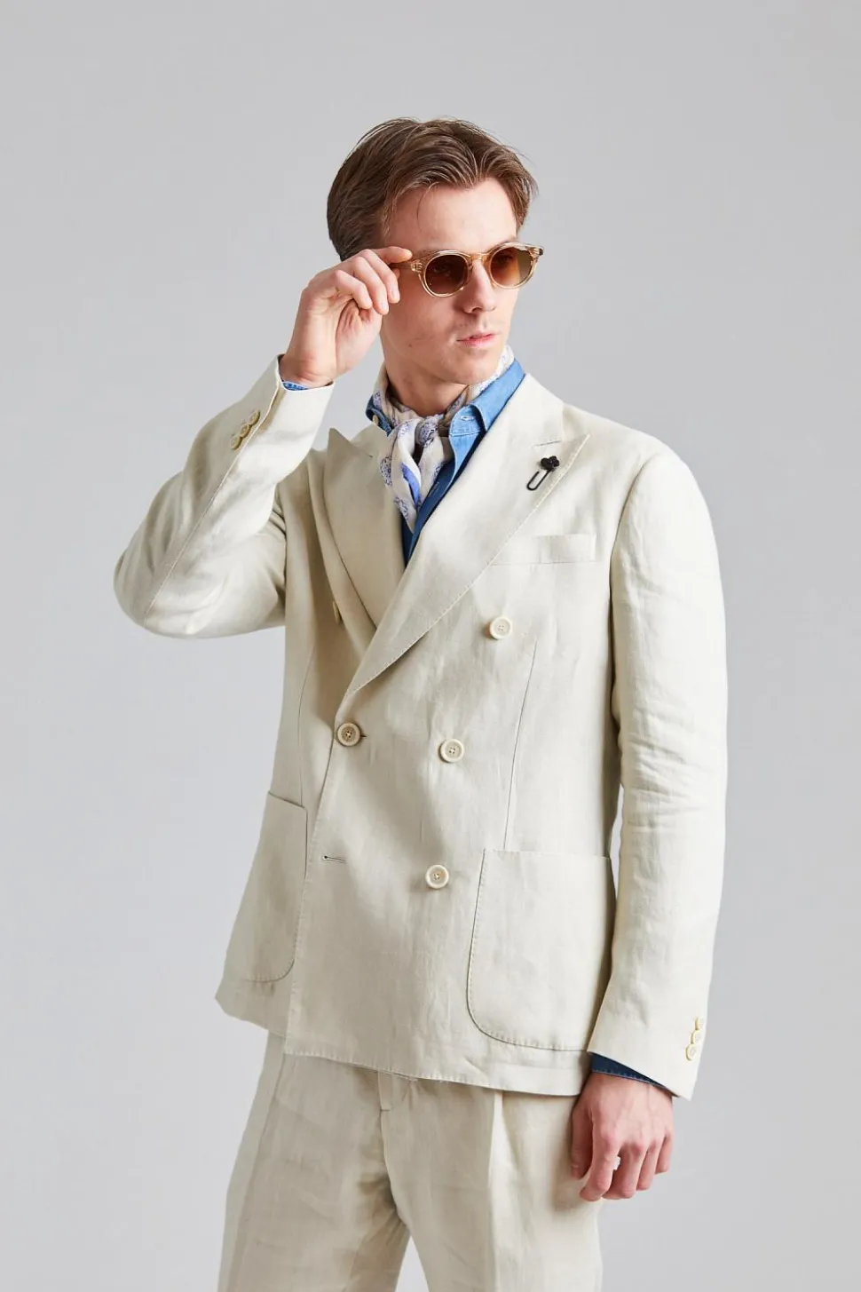 Roma Soho Linen Suit Beige