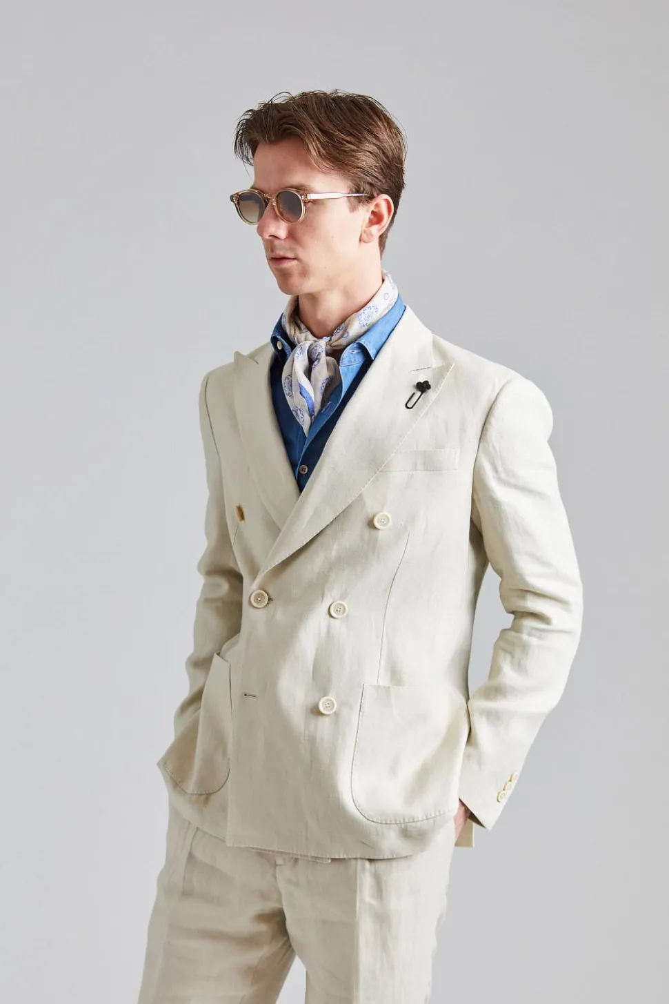 Roma Soho Linen Suit Beige