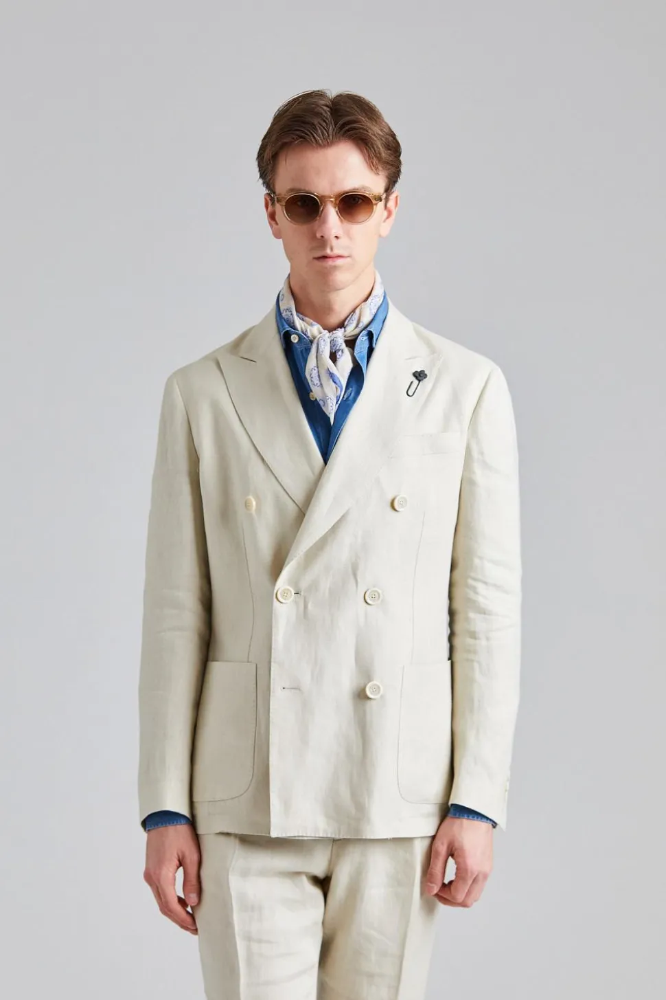 Roma Soho Linen Suit Beige