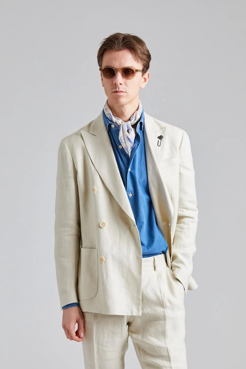 Roma Soho Linen Suit Beige