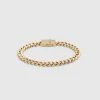 Rounded Curb Bracelet Thick Gold 7,0 Inches