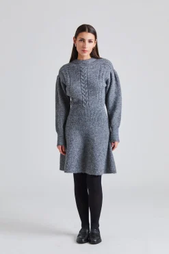 Santhia Knitted Mini Dress Grey Mel