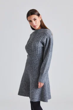Santhia Knitted Mini Dress Grey Mel