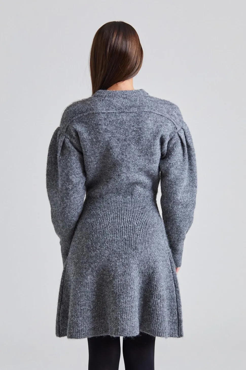 Santhia Knitted Mini Dress Grey Mel