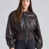 Saphra Leather Jacket Dk Brown