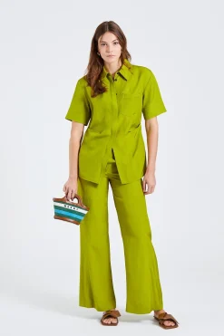 Sculptural Trouser Parrot Green